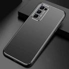 For OPPO Reno5 Cool Frosted Metal TPU Shockproof Case(Black) - 1