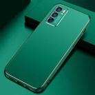 For OPPO Reno6 Cool Frosted Metal TPU Shockproof Case(Green) - 1