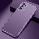 For OPPO Reno6 Pro Cool Frosted Metal TPU Shockproof Case(Purple) - 1