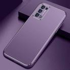 For OPPO Reno6 Pro+ Cool Frosted Metal TPU Shockproof Case(Purple) - 1