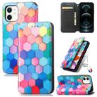 For iPhone 12 mini Colorful Magnetic Horizontal Flip PU Leather Case with Holder & Card Slot & Wallet (Colorful Cube) - 1