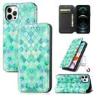 For iPhone 12 / 12 Pro Colorful Magnetic Horizontal Flip PU Leather Case with Holder & Card Slot & Wallet(Emerald) - 1