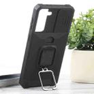 For Samsung Galaxy S21+ 5G Sliding Camera Cover Design PC + TPU Shockproof Case with Ring Holder & Card Slot(Black) - 6