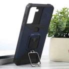 For Samsung Galaxy S21+ 5G Sliding Camera Cover Design PC + TPU Shockproof Case with Ring Holder & Card Slot(Blue) - 6