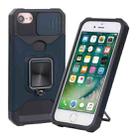 For iPhone SE 2022 / SE 2020 / 8 / 7 / 6s / 6 Sliding Camera Cover Design PC + TPU Shockproof Case with Ring Holder & Card Slot (Blue) - 1