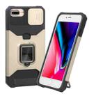 Sliding Camera Cover Design PC + TPU Shockproof Case with Ring Holder & Card Slot For iPhone 8 Plus / 7 Plus / 6s Plus / 6 Plus(Gold) - 1