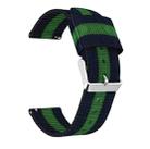 For Samsung Galaxy Watch4 40/44mm & Watch4 Classic 42/46mm Split Nylon Watch Band(Black Green) - 1