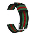 For Samsung Galaxy Watch4 40/44mm & Watch4 Classic 42/46mm Split Nylon Watch Band(Black Green Red) - 1