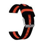 For Samsung Galaxy Watch4 40/44mm & Watch4 Classic 42/46mm Split Nylon Watch Band(Black Orange) - 1