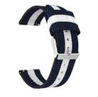 For Samsung Galaxy Watch4 40/44mm & Watch4 Classic 42/46mm Split Nylon Watch Band(Blue White) - 1