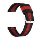 For Samsung Galaxy Watch4 40/44mm & Watch4 Classic 42/46mm Split Nylon Watch Band(Black Red) - 1