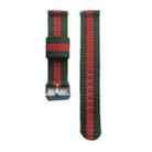 For Samsung Galaxy Watch4 40/44mm & Watch4 Classic 42/46mm Split Nylon Watch Band(Green Red) - 1