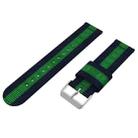 For Samsung Galaxy Watch4 40/44mm & Watch4 Classic 42/46mm Split Nylon Watch Band(Green Black) - 1