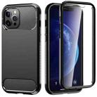 For iPhone 12 Pro Max C2 2 in 1 Shockproof TPU + PC Protective Case with PET Screen Protector(Black) - 1