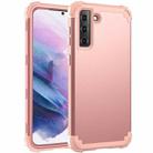 For Samsung Galaxy S21+ 5G 3 in 1 Shockproof PC + Silicone Protective Case(Rose Gold) - 1