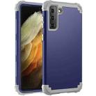 For Samsung Galaxy S21 Ultra 5G 3 in 1 Shockproof PC + Silicone Protective Case(Navy Blue + Grey) - 1