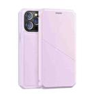 DUX DUCIS New Skin X Series PU + TPU Horizontal Flip Leather Case with Holder & Card Slots For iPhone 13 Pro(Pink) - 1