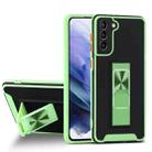 For Samsung Galaxy S21 5G Dual-color Skin Feel TPU + PC Magnetic Shockproof Case with Invisible Holder(Green) - 1