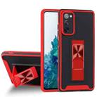 For Samsung Galaxy S20 FE Dual-color Skin Feel TPU + PC Magnetic Shockproof Case with Invisible Holder(Red) - 1