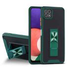 For Samsung Galaxy A22 5G Dual-color Skin Feel TPU + PC Magnetic Shockproof Case with Invisible Holder(Dark Green) - 1