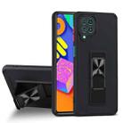 For Samsung Galaxy F62 Dual-color Skin Feel TPU + PC Magnetic Shockproof Case with Invisible Holder(Black) - 1