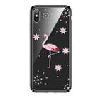 For iPhone XR SULADA 3D Laser Engraving PC Plating Diamond Protective Case(Black) - 1
