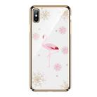 For iPhone XR SULADA 3D Laser Engraving PC Plating Diamond Protective Case(Gold) - 1