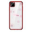 For iPhone 11 SULADA 3D Laser Engraving PC Plating Diamond Protective Case(Red) - 1