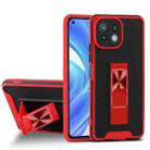 For Xiaomi Mi 11 Lite Dual-color Skin Feel TPU + PC Magnetic Shockproof Case with Invisible Holder(Red) - 1