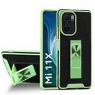 For Xiaomi Mi 11X Dual-color Skin Feel TPU + PC Magnetic Shockproof Case with Invisible Holder(Green) - 1