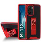 For Xiaomi Mi 11X Dual-color Skin Feel TPU + PC Magnetic Shockproof Case with Invisible Holder(Red) - 1