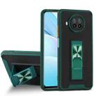 For Xiaomi Mi 10T Lite 5G Dual-color Skin Feel TPU + PC Magnetic Shockproof Case with Invisible Holder(Dark Green) - 1