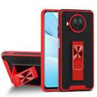 For Xiaomi Mi 10T Lite 5G Dual-color Skin Feel TPU + PC Magnetic Shockproof Case with Invisible Holder(Red) - 1