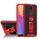 For Xiaomi Redmi 8A Dual-color Skin Feel TPU + PC Magnetic Shockproof Case with Invisible Holder(Red) - 1