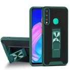 For Huawei Y7p Dual-color Skin Feel TPU + PC Magnetic Shockproof Case with Invisible Holder(Dark Green) - 1
