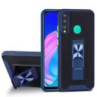 For Huawei Y7p Dual-color Skin Feel TPU + PC Magnetic Shockproof Case with Invisible Holder(Blue) - 1