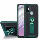 For Motorola Moto G20 Dual-color Skin Feel TPU + PC Magnetic Shockproof Case with Invisible Holder(Dark Green) - 1