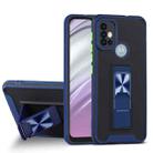 For Motorola Moto G20 Dual-color Skin Feel TPU + PC Magnetic Shockproof Case with Invisible Holder(Blue) - 1