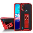 For Motorola Moto E6s (2020) Dual-color Skin Feel TPU + PC Magnetic Shockproof Case with Invisible Holder(Red) - 1