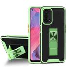 For OPPO A74 5G Dual-color Skin Feel TPU + PC Magnetic Shockproof Case with Invisible Holder(Green) - 1