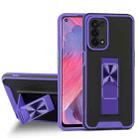 For OPPO A74 5G Dual-color Skin Feel TPU + PC Magnetic Shockproof Case with Invisible Holder(Purple) - 1