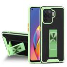 For OPPO A94 Dual-color Skin Feel TPU + PC Magnetic Shockproof Case with Invisible Holder(Green) - 1