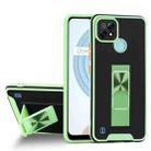 For OPPO Realme C21 Dual-color Skin Feel TPU + PC Magnetic Shockproof Case with Invisible Holder(Green) - 1