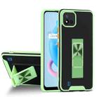 For OPPO Realme C20 Dual-color Skin Feel TPU + PC Magnetic Shockproof Case with Invisible Holder(Green) - 1