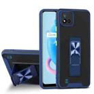 For OPPO Realme C20 Dual-color Skin Feel TPU + PC Magnetic Shockproof Case with Invisible Holder(Blue) - 1