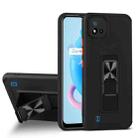 For OPPO Realme C20 Dual-color Skin Feel TPU + PC Magnetic Shockproof Case with Invisible Holder(Black) - 1