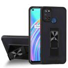 For OPPO Realme C17 Dual-color Skin Feel TPU + PC Magnetic Shockproof Case with Invisible Holder(Black) - 1