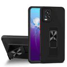 For vivo V20 Dual-color Skin Feel TPU + PC Magnetic Shockproof Case with Invisible Holder(Black) - 1