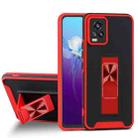 For vivo V20 Dual-color Skin Feel TPU + PC Magnetic Shockproof Case with Invisible Holder(Red) - 1