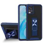 For vivo V20 Pro Dual-color Skin Feel TPU + PC Magnetic Shockproof Case with Invisible Holder(Blue) - 1